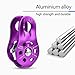 Single Swivel Rope Pulley, 20kN Heavy Duty Pulley for Rock Climbing, Tree Rappelling, Arborist Safety Gear Purple