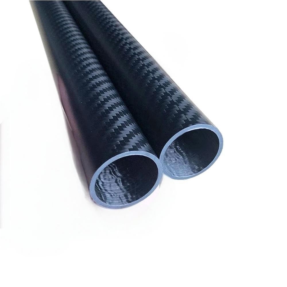 Perfil de fibra de carbono Tubos de fibra carbono 3K sarga mate 500 mm, ligeros y enrollados en tela for soporte carpa (2 unidades)(18x8mm)