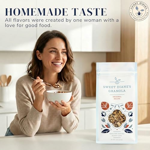Image of Sweet Diane's Granola - Standard Size (12 oz): Organic, Low-Sugar, High-Fiber, Gluten-Free, Vegan, Delicious Breakfast and Snack Topper (Classic Size, Original Recipe)