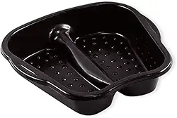 Bacia Para Pedicure Spa, Preta, Plástico, Para Relaxamento e Escalda Pés, Com Superfície Massageadora