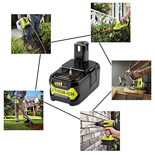 TREE.NB 6.0Ah Replacement for Ryobi 18V Battery High Capacity Replace for Ryobi One 18V Battery Compatible with Ryo-bi 18volt Battery P102 P103 P104 P105 P107 P108 P109 P122
