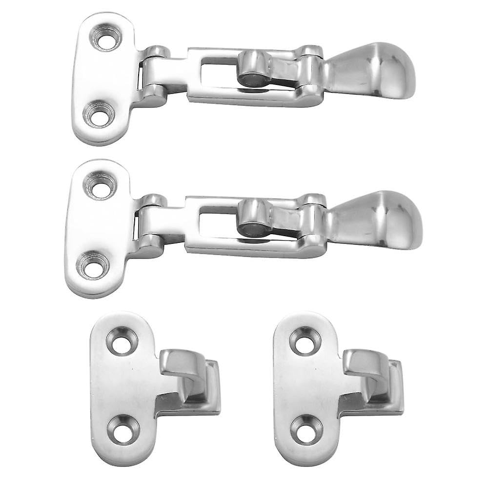 Joyhappst Image Color 2Pcs Marine Boat Deck Lock Hasp 316 Stainless Steel Lockable Hold Down Clamp Anti-Rattle Latch Fast