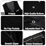 MAGE MALE Men's 3 Pieces Suit Elegant Solid One Button Slim Fit Single Breasted Party Blazer Vest Pants Set - Image 2