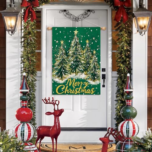 Drapeau de Noël saisonnier double face grand format en tissu robuste - 6