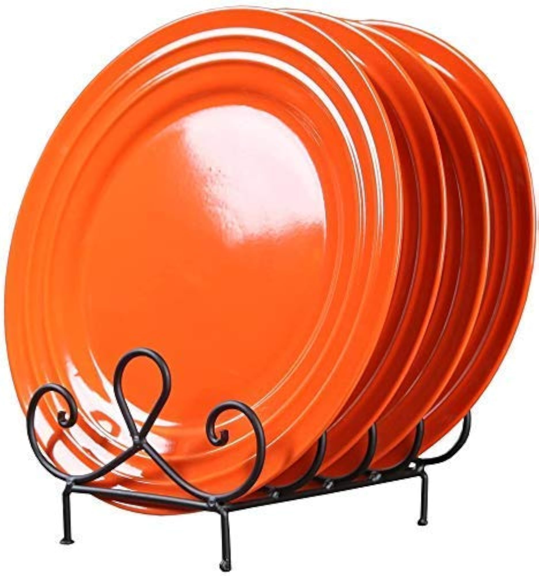 Decorative Black Metal Plate Rack for Kitchen