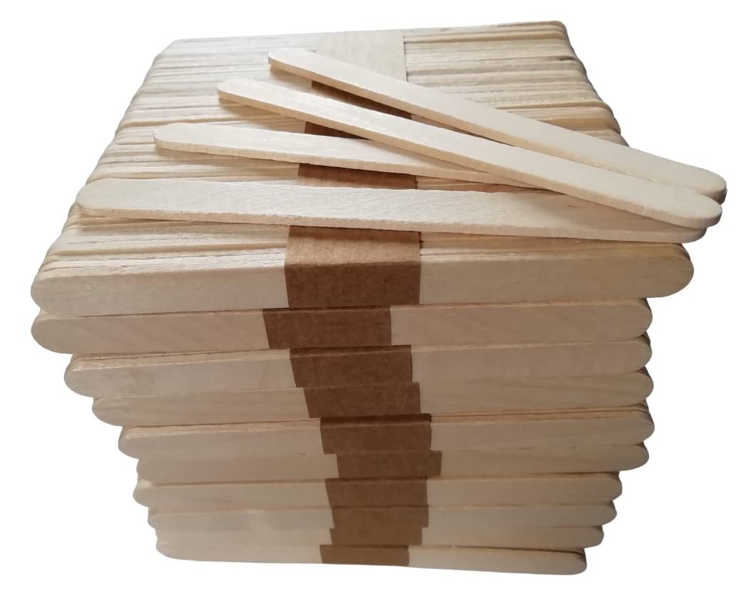 Sequential Natural - 500 Pack Wooden Lolly Sticks Plant 114Mm X 10Mm X 2Mm. Plant Labels Garden Identifiers. Wooden Lollipop Stick For Craft (500 Lolly Sticks)