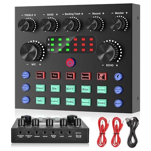 Mesa de Mezclas Dj Set Tarjeta de Sonido Externa USB,Sicomne Interfaz Audio Controladora DJ Set con Mezclador Audio Cambiador de Voz, para Streaming Gaming Karaoke Video Youtube