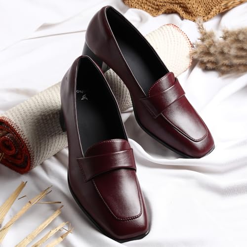 Image of YOHO Bliss Heel 001 Slip-on Loafers for Women | Comfortable & Stylish Block Heeled | Fashion Moccasins with Footpharma Footbed | Perfect for Casual, Formal Shoe