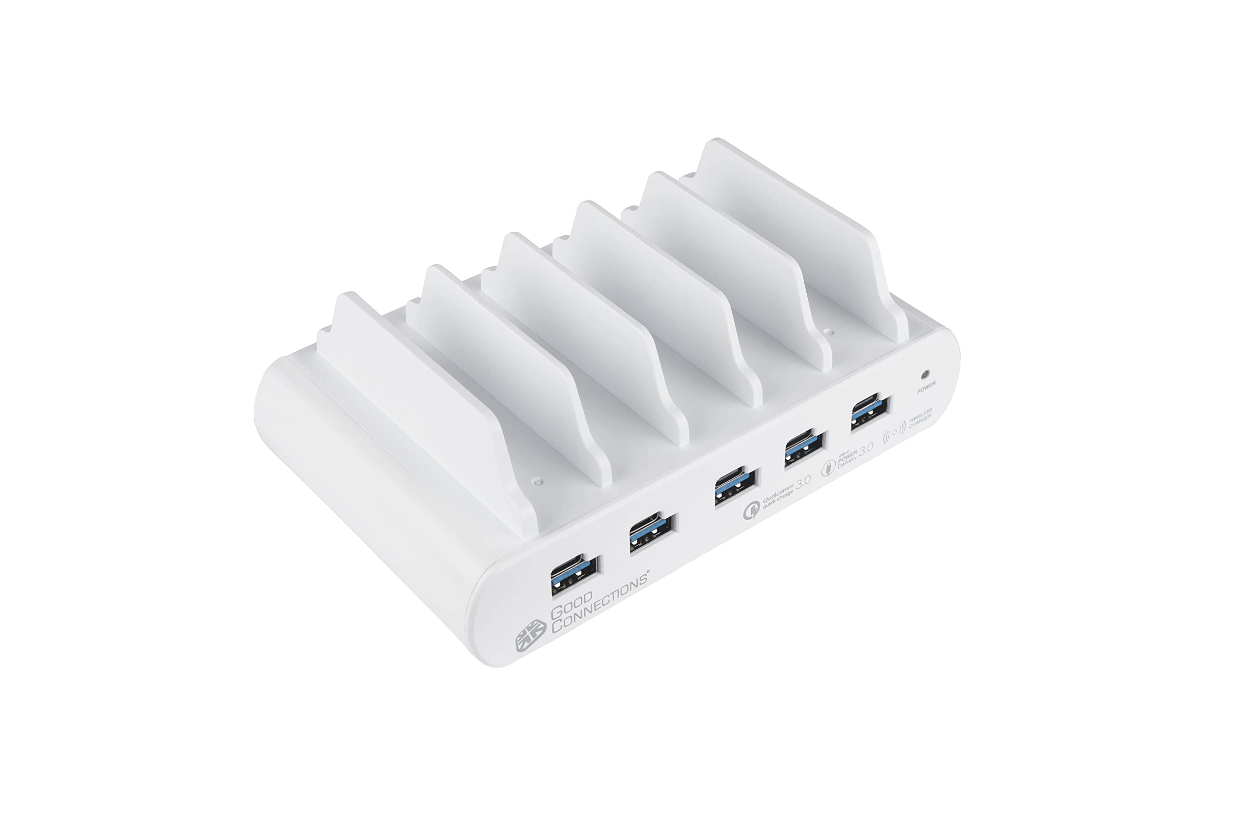 Good Connections Stacja szybkiego ładowania USB 110 W - 10 portów - 5X USB-C maks. 100 W i 5 x USB-A maks. 70 W, łącznie maks. 110 W - PD 3.0, QC 3.0 - do smartfonów, notebooków, tabletów i wielu