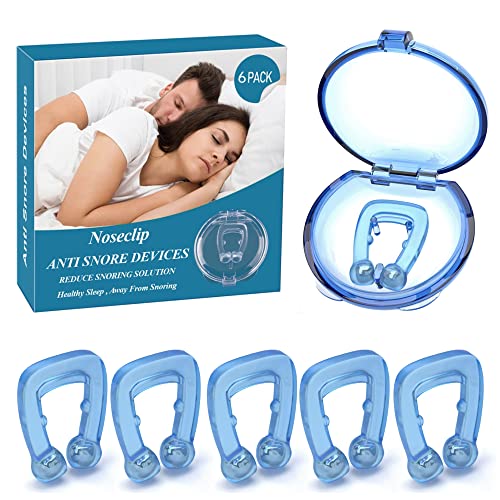 Anti Russamento Clip Magnetiche per Naso, 6 pezzi Dispositivi Anti Russamento, Soluzione Confortevole e Professionale per Antirussamento, Ti Aiuta A Respirare E Dormire Meglio (Blue)