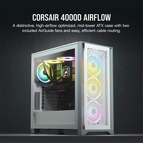Corsair 4000D Airflow Tempered Glass Mid-Tower ATX PC Case - White by Corsair - Image 3