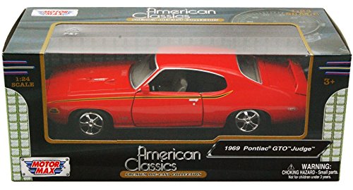 Modelo a escala 1:24 Pontiac GTO 1969 naranja Motormax
