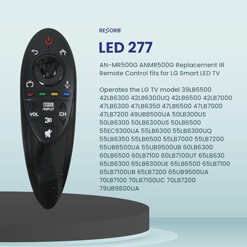 Image of LG TV Remote Compatible with AN-MR500G AN-MR500 Old LG Smart TV Models, Non-Voice Non-Pointer Replacement Remote Control, Black, LED 277 NVC