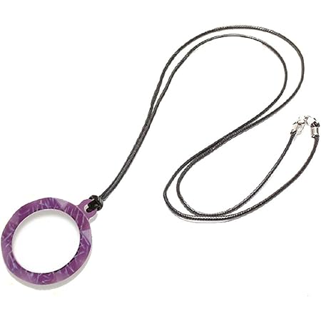 Amazon Co Jp エニックス ペンダントルーペ おしゃれ な アクセサリー に なる 首から下げる 拡大鏡 パープル 円型 Apr 103 02 文房具 オフィス用品