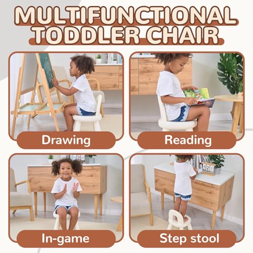 Image of KidBloom Toddler Chair, Ergonomic Kids Chair, Durable and Sturdy Small Plastic Child Chair for Toddlers 1-3