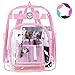 Bagail Clear See Through Backpack Heavy Duty Transparent Daypack Student School Bookback (pink)