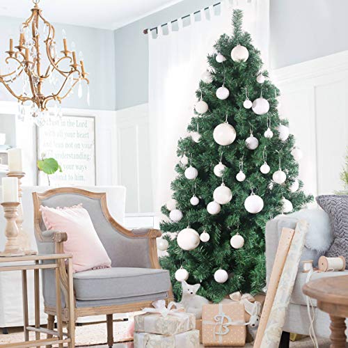 White 2.5" Christmas Balls Christmas Tree Decoration Ornaments Shatterproof Hanging Balls For St Patrick's Day Valentine Easter Decorations Set Of 24Pcs #TOP6