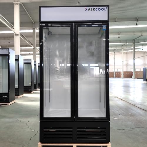 Image of Commercial Beverage Display Refrigerator Fridge, Two Glass Door Merchandiser Drink Cooler with LED Light Adjustable Shelves,ETL and NSF Approval,30 Cu Ft,39.5 inch Wide(Hinge Door)