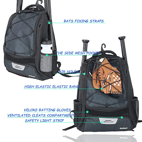 Goloni | Baseball Backpck Bag For Adult And Youth Baseball & Softball Equipment Bags Bat Bag | Shoes Compartment & Fence Hook #TOP3