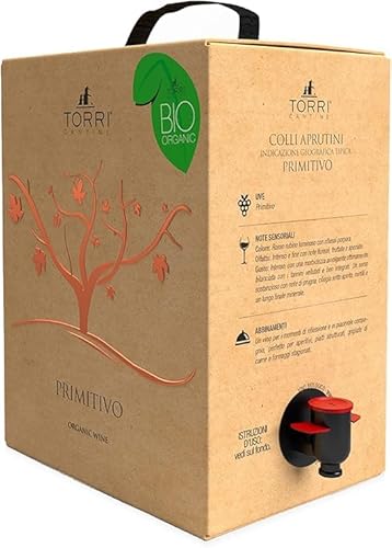 Vino rosso Bag In Box Primitivo Biologico 5 Litri