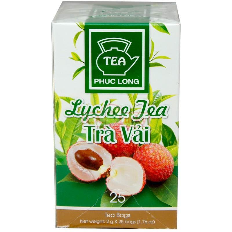 3 cajas de 25 bolsas de té largas Phuc de 0.07 oz (2 g) - Té con sabor a lichi - Trà Túi Lc Hng Vi