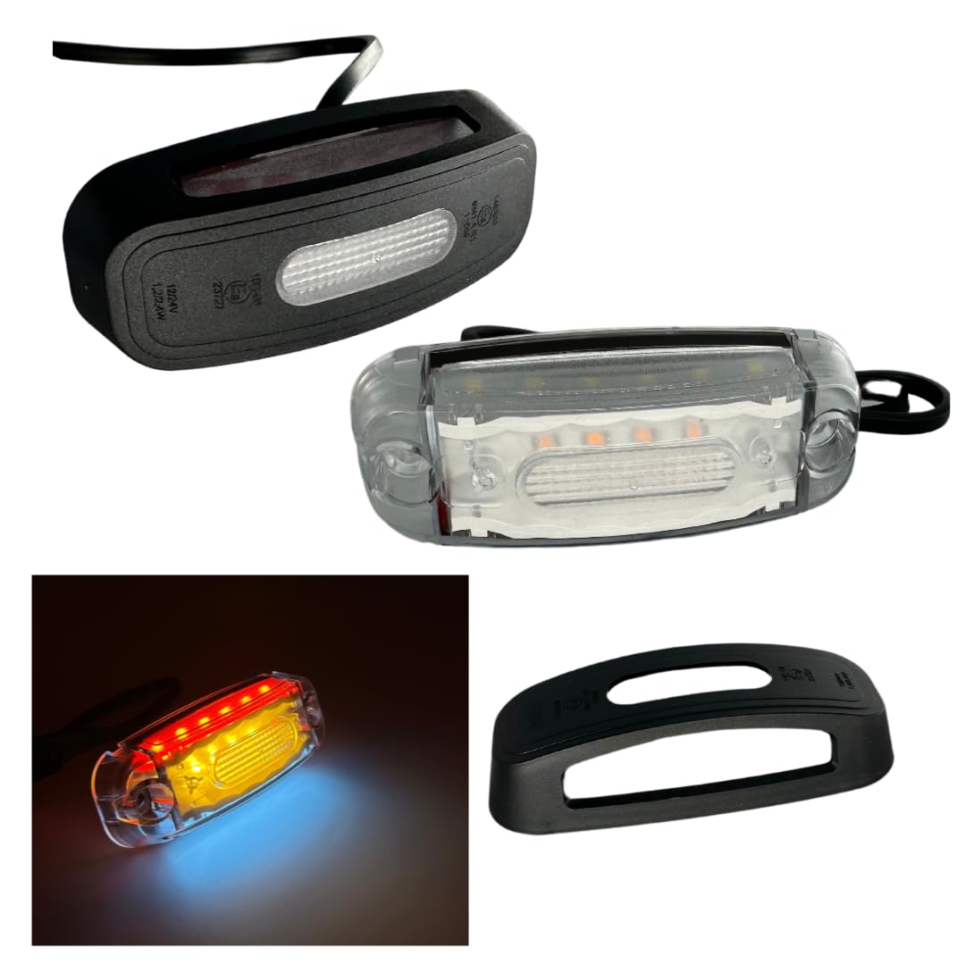 2 x LED luce di ingombro luce di posizione 12-24V, 3 colori: bianco, rosso, arancione per camion rimorchi auto, rimorchi, caravan ecc.