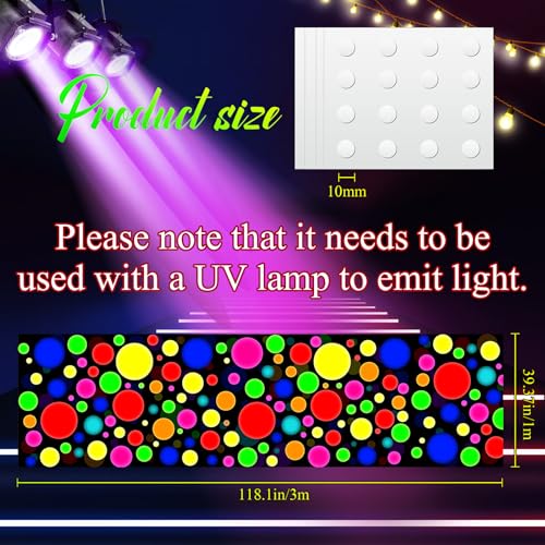 Tapete decorativo corredor neón fluorescente 118x39 pulgadas miniatura 2