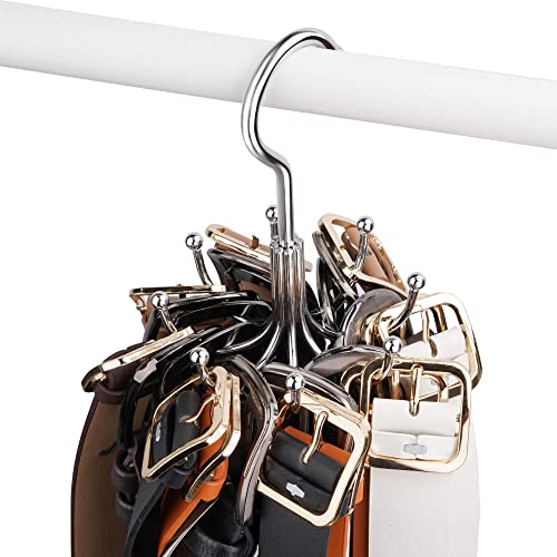 Zedodier Belt Hanger, Belt Rack Closet Accessories Organizer, Maximum 24 Storage Capacity, Hanging Holder Storage Hook For Belt, Bra, Tank Top, Tie, Scarf, Purse #TOP2
