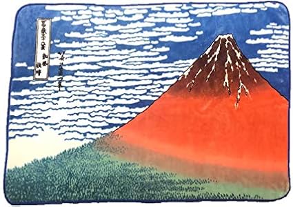 Amazon 毛布 日本製 葛飾北斎 富嶽三十六景 メーカー直販 ハーフ 赤富士 ブランケット 毛布 オンライン通販