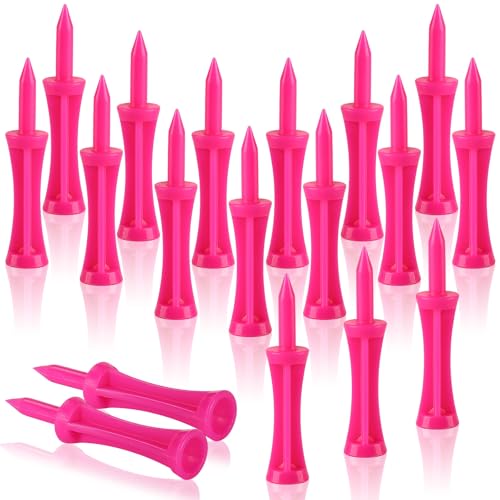 pupuluck 60mm Pink Golf Tees Plastic 120pcs Castle Tees Golf Durable Portable Pink Tees Golf Biodegradable Eco Friendly Sustainable Tees