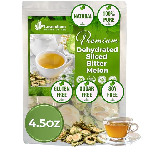 Image of Lavendium, Premium 4.5oz Dehydrated Bitter Melon Slices, 100% Natural & Pure, No Additives or Preservatives, Non-GMO, Plant-Based & Vegan, Perfect for Tea & Cooking