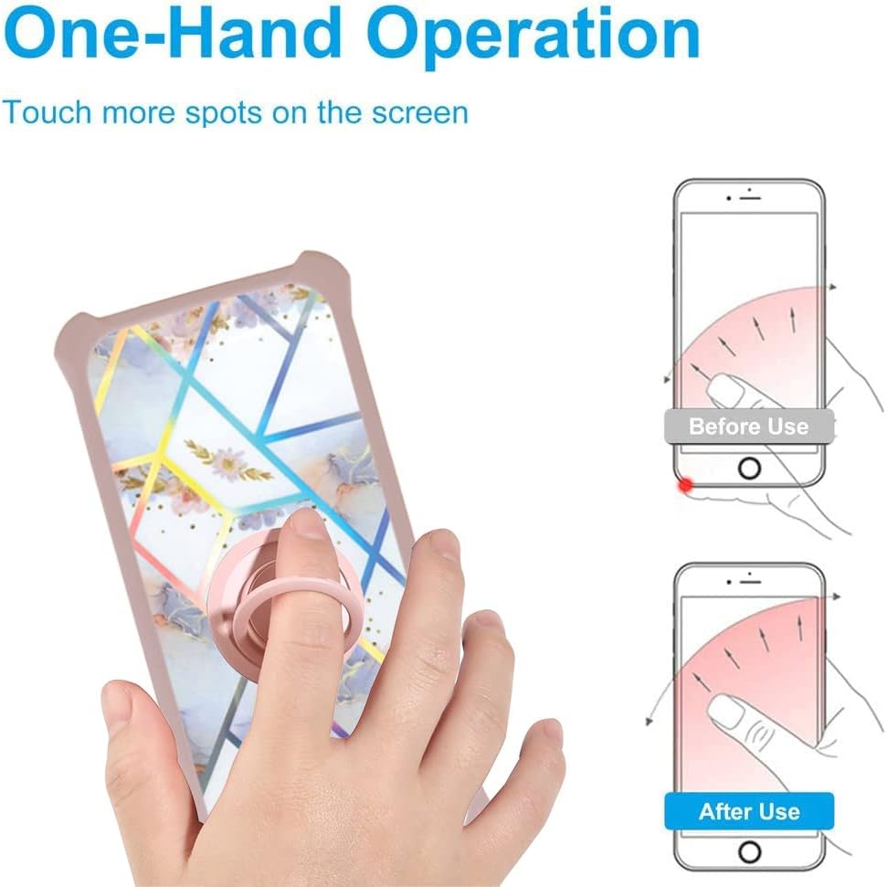 Miniatura 4 de Funda para Huawei Nova 9, compatible con Huawei Nova 9, con protector de pantalla de vidrio templado, PC + TPU 2 en 1, soporte de anillo, luz