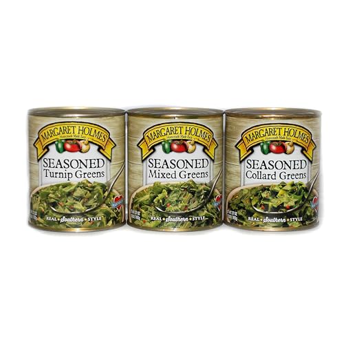 Margaret Holmes Greens Variety Pack - 27 Oz Cans, (Pack of 3) Turnips, Collards, and Mixed Greens