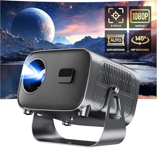 [Electric Focus & Auto Keystone] Mini Projector with WiFi Bluetoo...