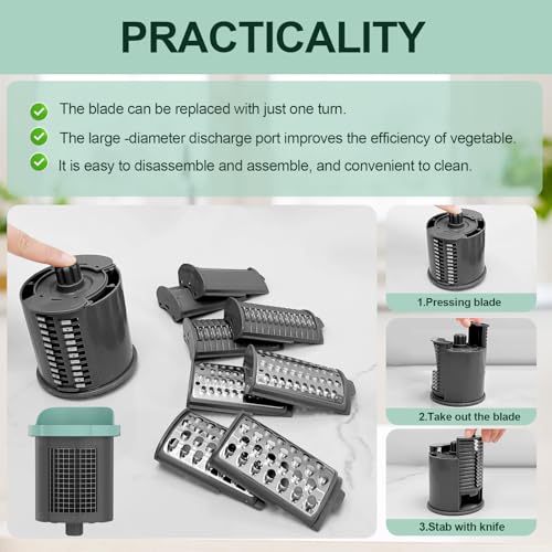Image of Upgraded Electric Cheese Shredder, Automatic Cheese Grater Electric with 6 Interchangeable Blades, 6 in 1 Electric Cheese Grater for Cheese, Fruits, and Vegetables
