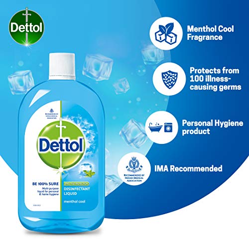 Image of Dettol Original Germ Protection Handwash Liquid Soap Refill, 1500ml & Liquid Disinfectant for Multi-Purpose Germ Protection, Menthol Cool, 500 ml