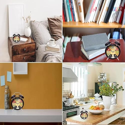 Image of Blairmore Alarm Clock, Silent Non Ticking Small Clock, Battery Operated, Simple Design, Old Fashioned Style Ideal Decor, for Bedroom, Bedside, Desk, Adult, Kid, Gift (Tween Rainbow)