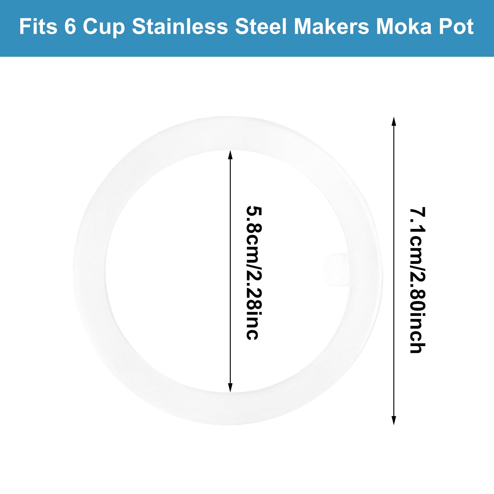 Sivaphe Espresso Maker Replacement Parts for Stainless Steel Moka Pot Includes 1 Filter and 3 Silicone Gasket Seals (6 Cups) - Image 2