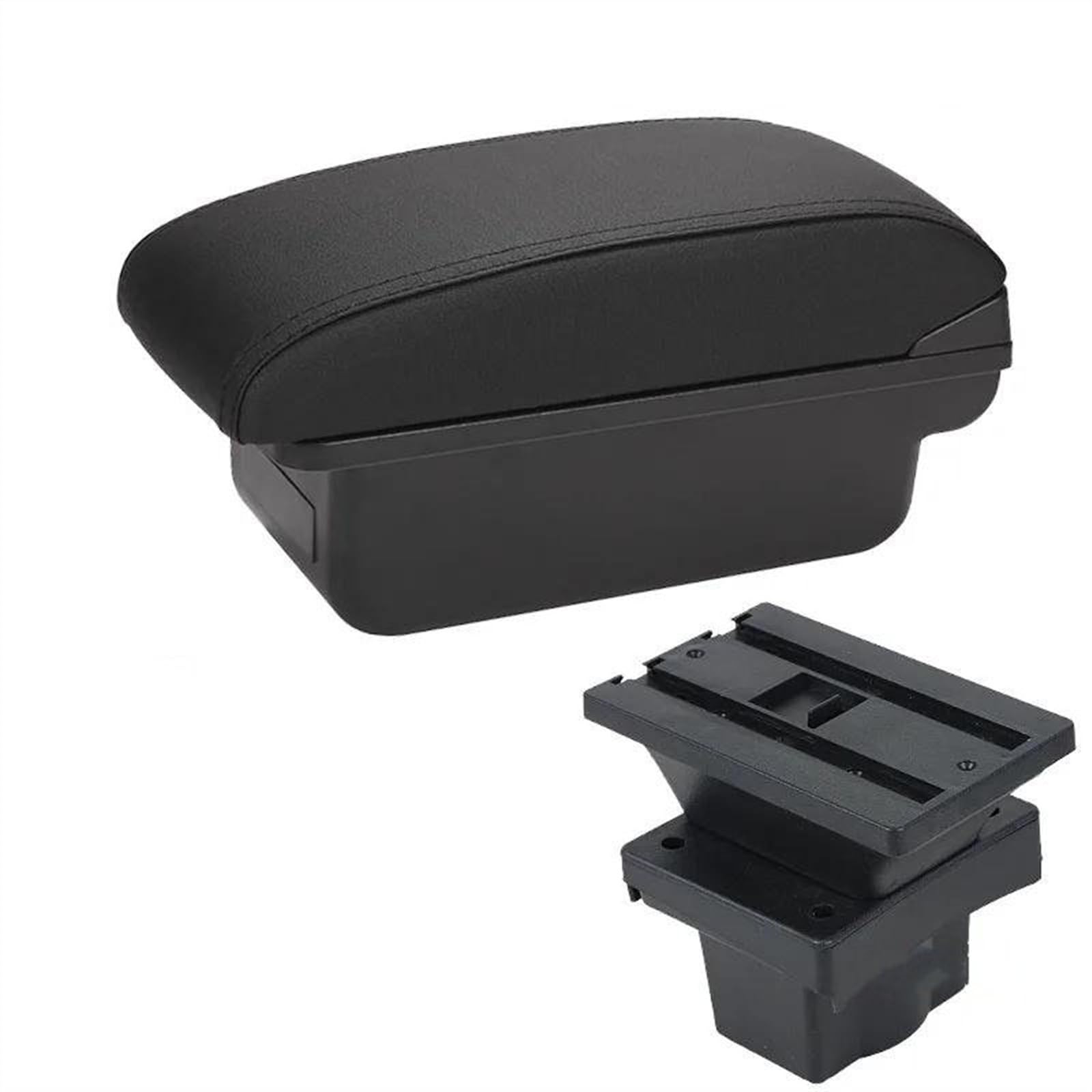 NOHEEU Car Armrest Storage Box Accessories Retrofit Interior Parts For Octavia For Yeti Mk2 2009-On 2005-2012(C2 Black line NO USB)