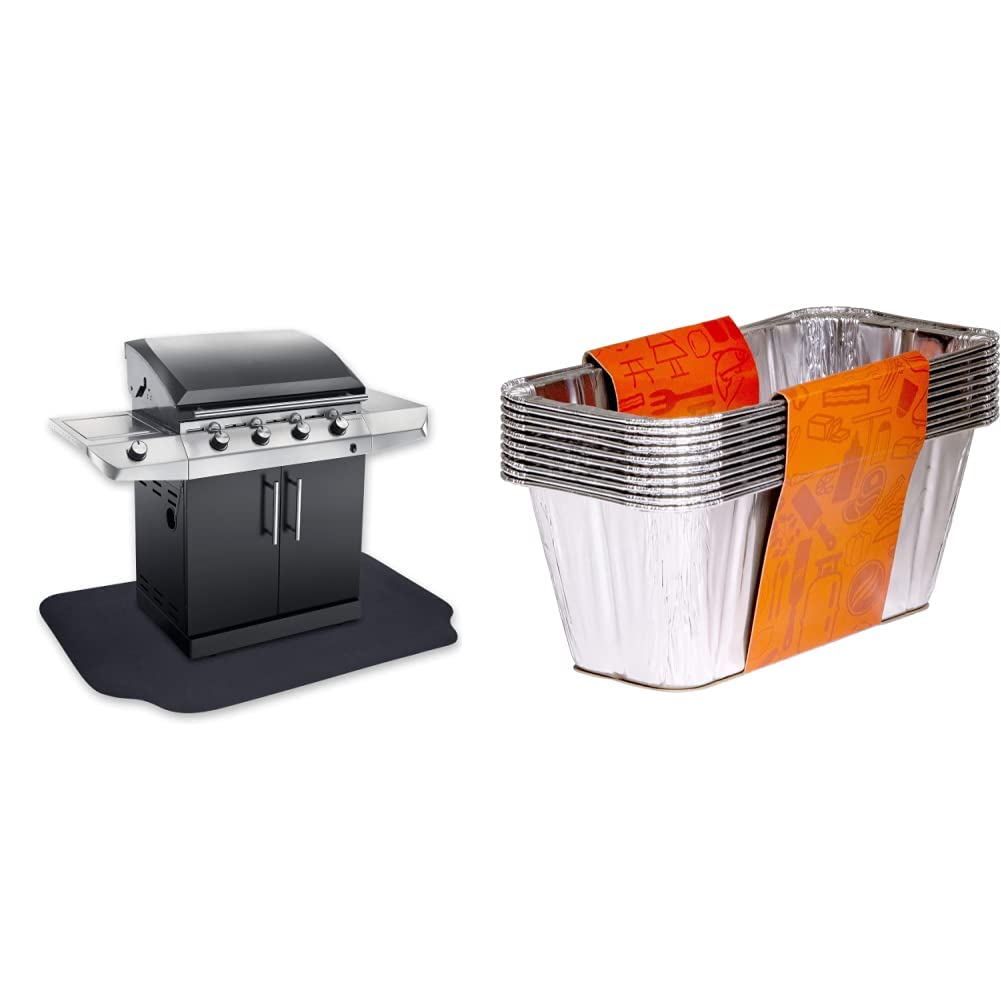 Photo 1 of [READ NOTES]
GRILLTEX Under The Grill Protective Deck and Patio Mat, 39 x 72 inches & Blackstone 5017 Grease Cup Liners for Rear Grease Griddles - 10-Pack 39" x 72" Mat + Liners