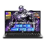 NIMO 15.6" Light-Gaming-Laptop, AMD Ryzen 7 7735HS, 16GB DDR5 1TB NVMe SSD, Radeon 680M Laptop Computer for Content Creators Designers with 100W PD WiFi 5E Backlit Keyboard, Fingerprint, 2-Yr-Warranty