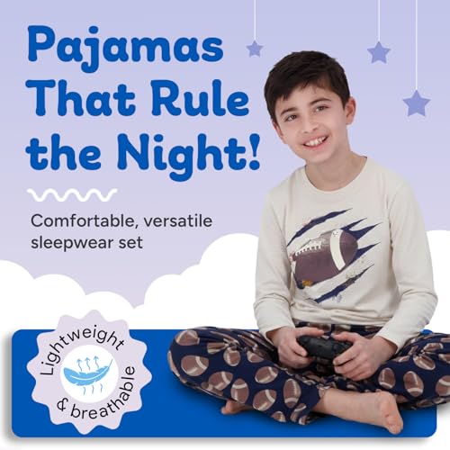 Image of US Angels Boys Pajamas Set | 3-Piece Pant, Shirt, Shorts Sleepwear Pjs for Kids | Loose Fit, Soft, Breathable Blue Plaid