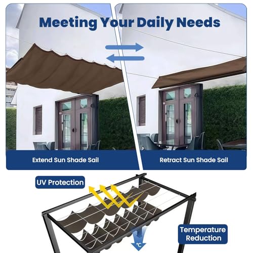 Toldo retráctil impermeable 2x3m de poliéster para terrazas 5