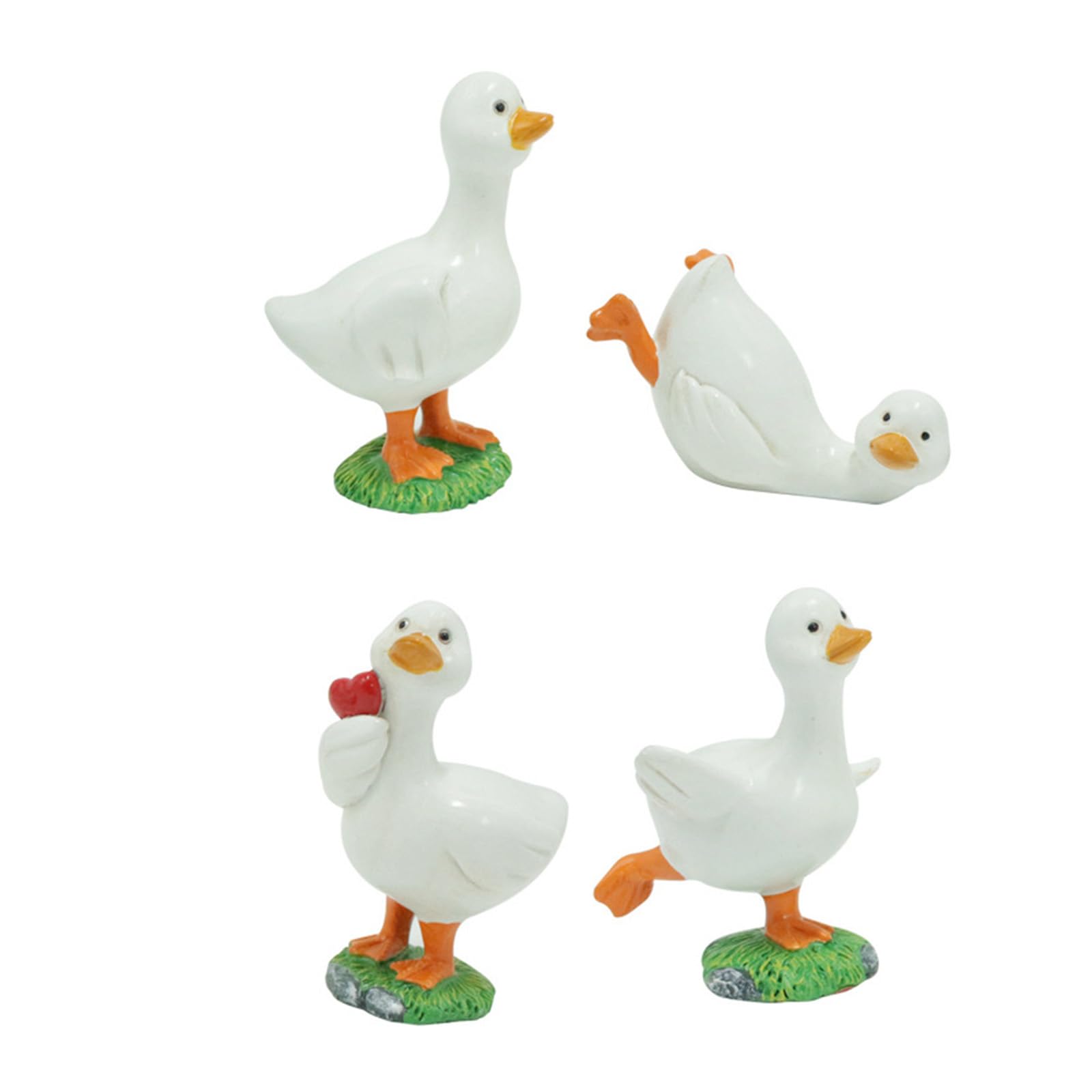 Tsophreniq Of 4 Decorative Resins Figurine Animal Statue Garden Miniature Ornament for Garden Landscape and Indoor Space Figurines