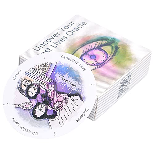 ANUFER 87Pcs/Set Uncover Your Past Lives Oracle Cards Divination Round Shape Tarot Cards Deck Game SN071150 - Image 3