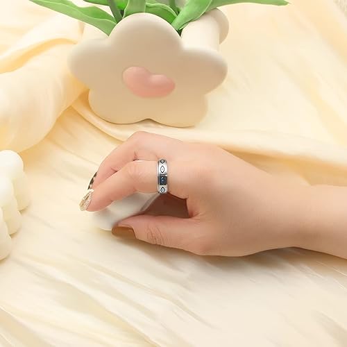Miniatura 5 de Anillo de ansiedad OreilleStar para mujeres, anillo giratorio de titanio y acero inoxidable, anillo de ansiedad para hombres, 6mm de ancho con
