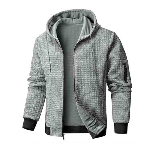 Hoodies for Men Zip up Long Sleeve Solid Color Sweatshirt Fall Winter Cozy Trendy Outerwear Cardigan Coat with Pocket