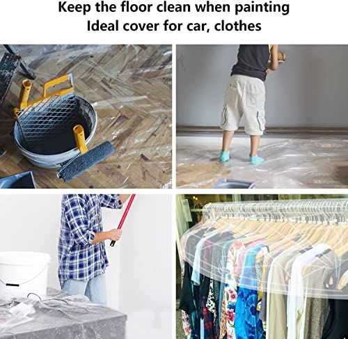 146"/12Ft Plastic Sofa Couch Cover, Plastic Covers For Furniture ,Waterproof Couch Cover For Sectional Sofa Lshape, Extra Large Bed Sofa Couch Chair Furniture Protector Cover For Moving And Storage #TOP6