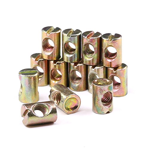 M6 X 17mm Barrel Nut Barrel Nut For Beds Slotted Nuts Crib Cross Dowels Hardware The Zinc Alloy 20 Pcs M8 Barrel Nut - View #7
