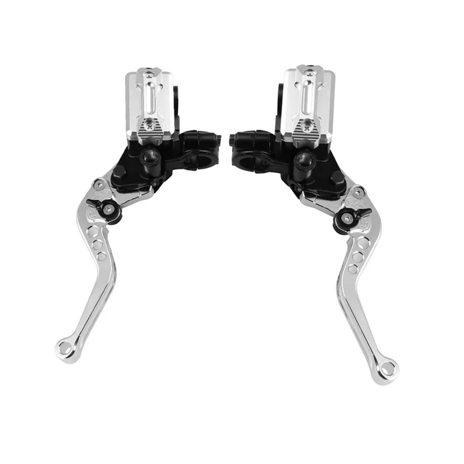 Ktebnwosd One Size Silver 1Pair 22Mm Motorcycle Roller Adjustment Brake Clutch Levers Universal Cnc Motorcycle Handlebar Hydraulic Brake Pump Brake Clutchs Levers